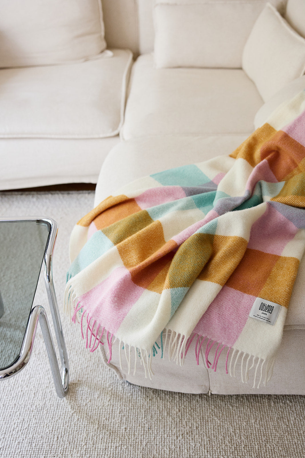 Koc wełniany w kratę Frin Multicolor