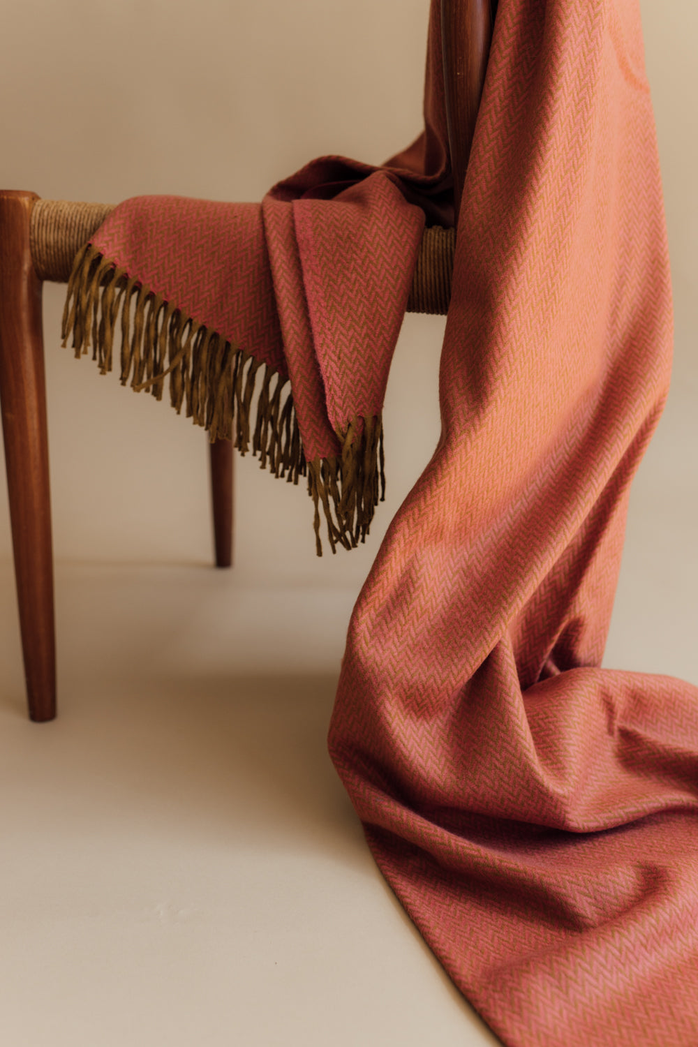 Luxurious Extra Fine Merino Wool Blanket Salmon