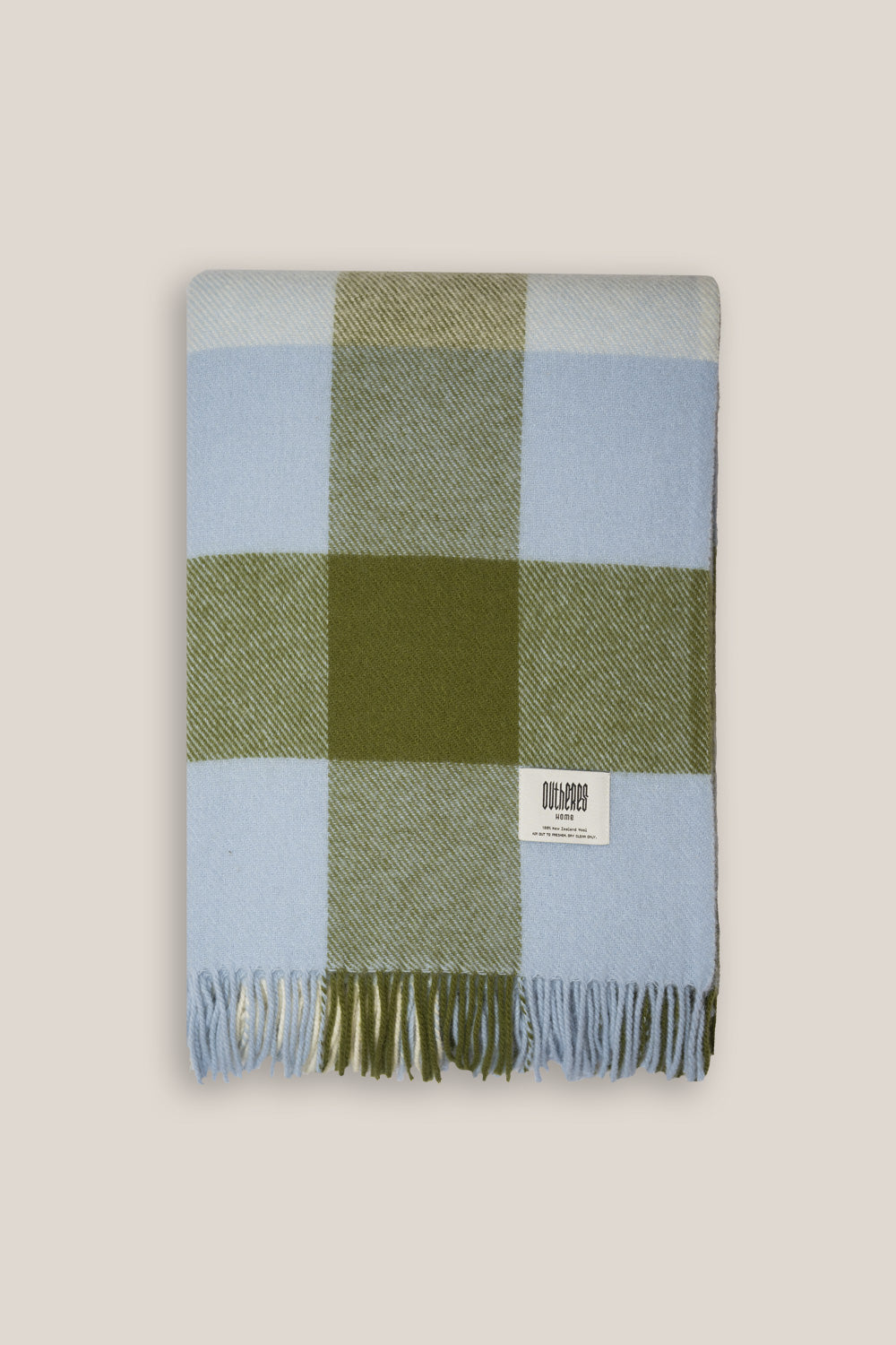 Koc wełniany w kratę Frin Olive Blue