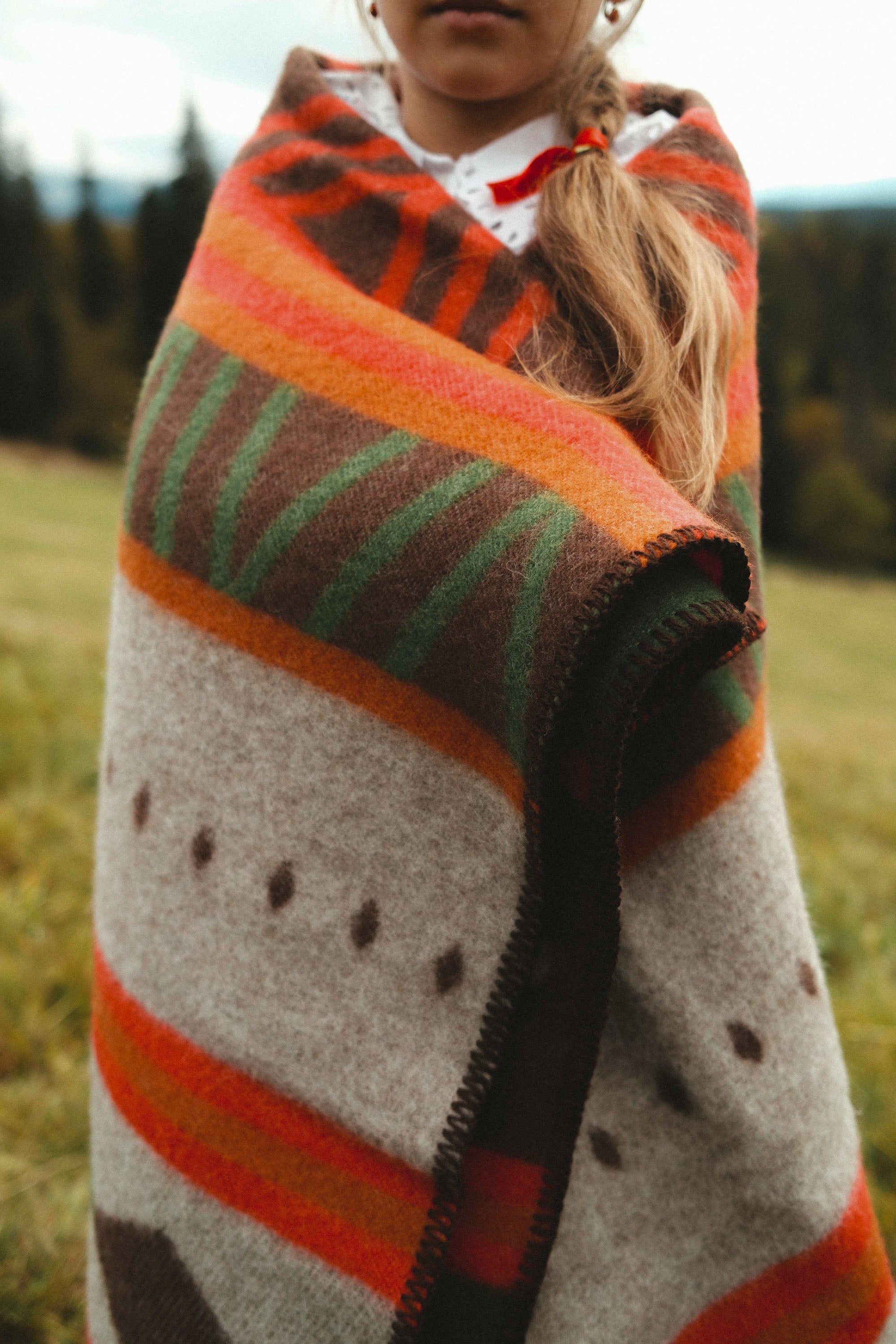 Koc wełniany Chili Red