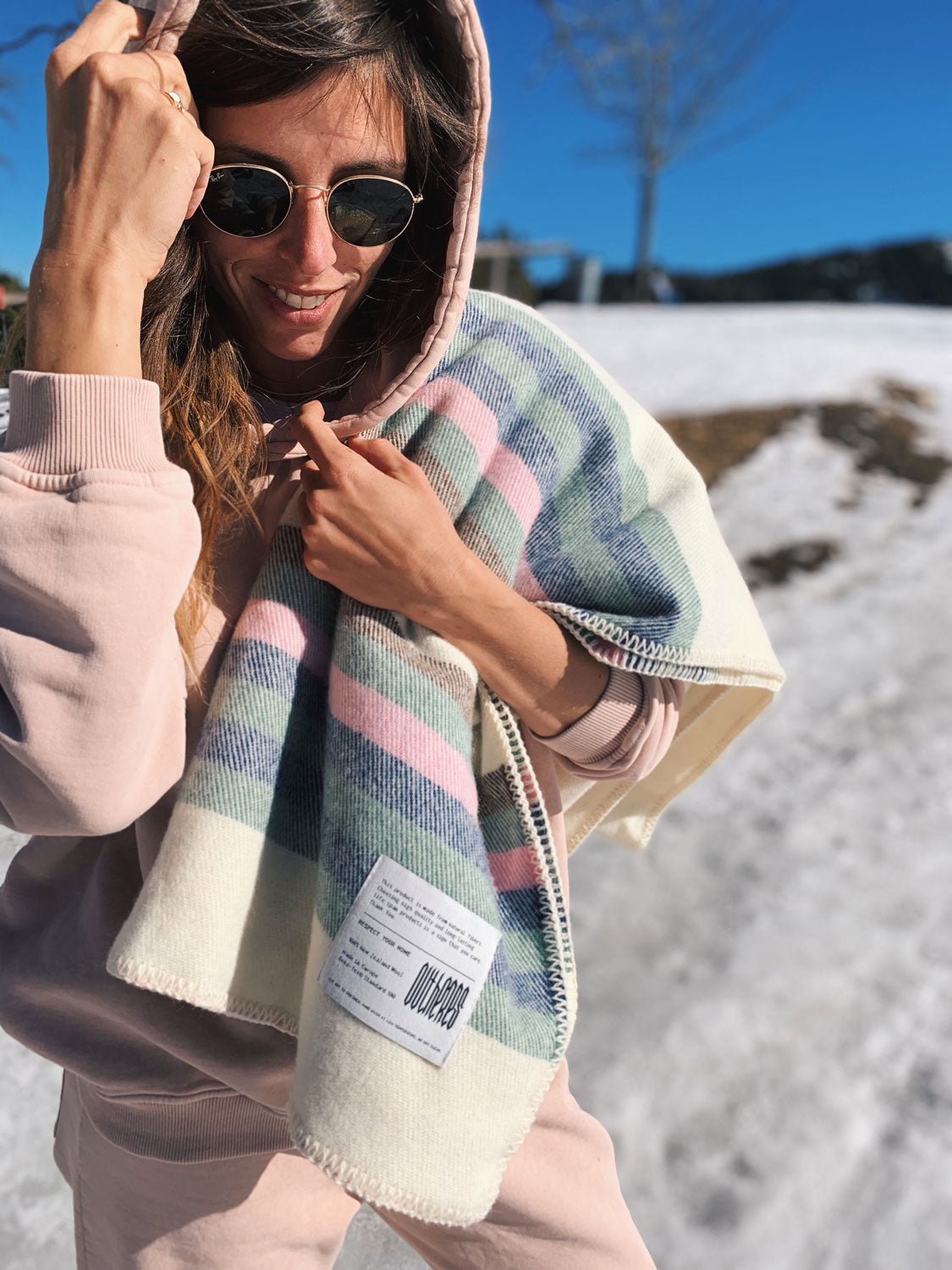 Koc wełniany Love Stripe Cream