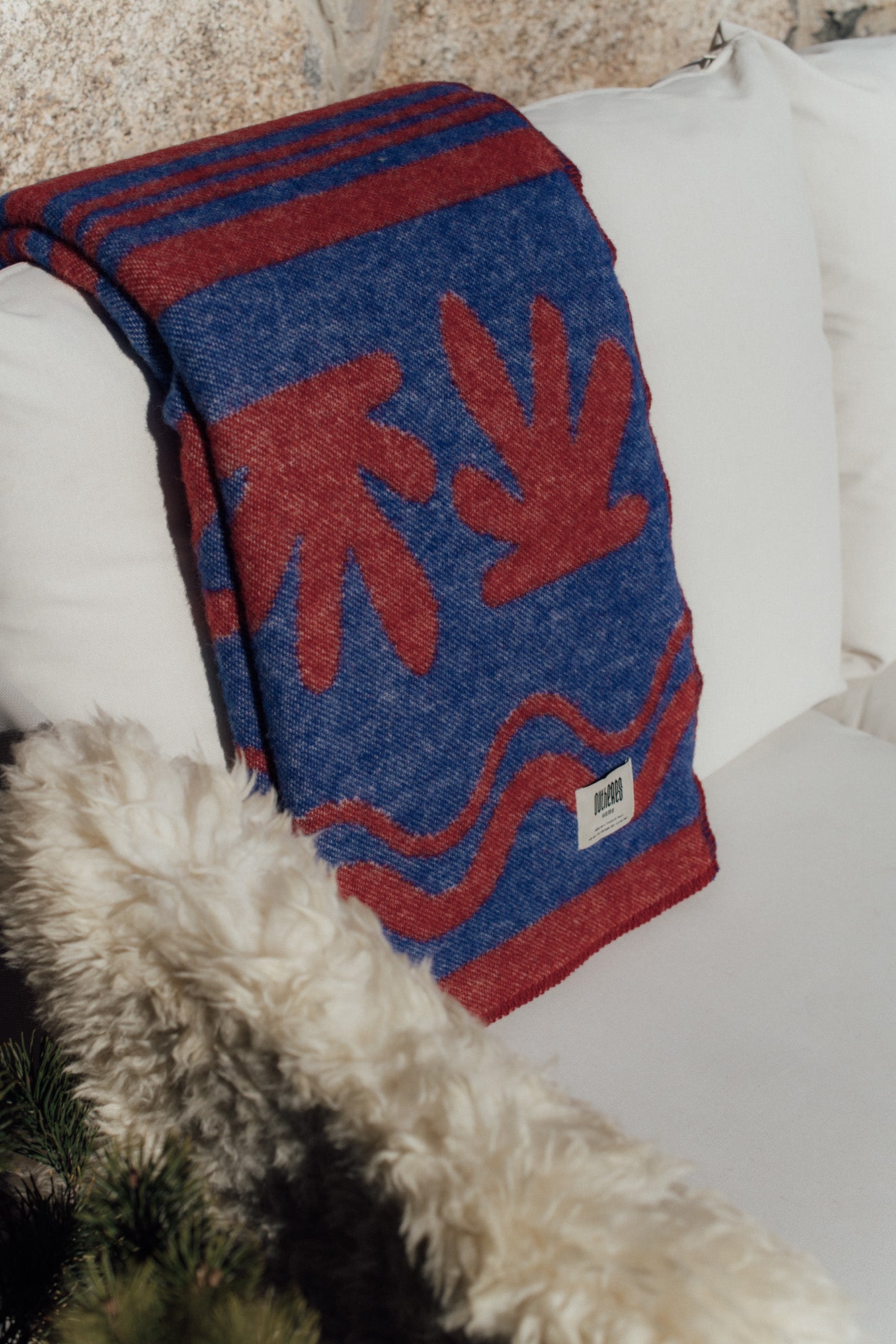 Koc wełniany Andy Cobalt