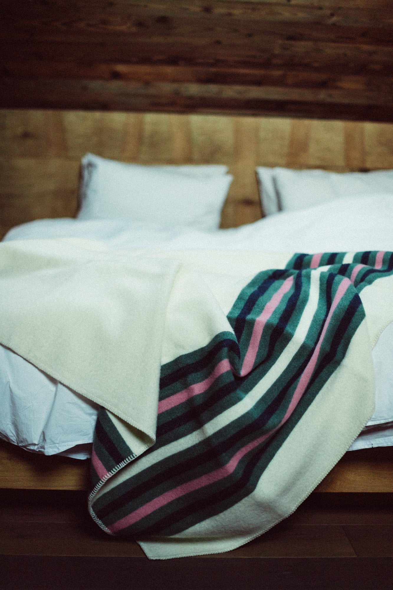 Koc wełniany Love Stripe Cream