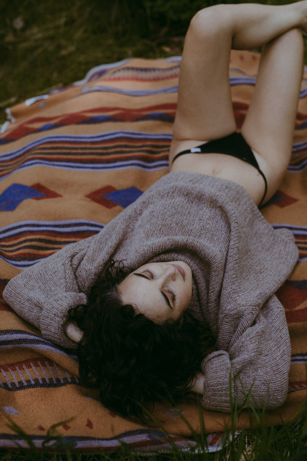 Koc wełniany Peru Brązowy