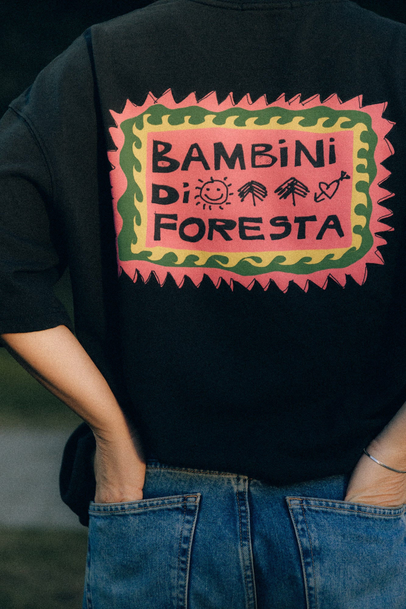 Bambini di Foresta Acid Black T-shirt