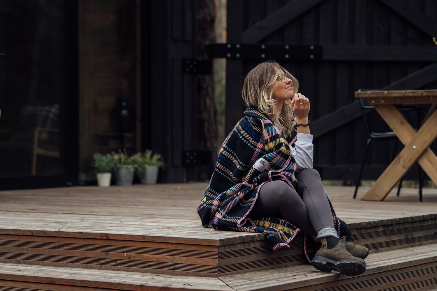 Koc wełniany w kratę Bambini di Foresta