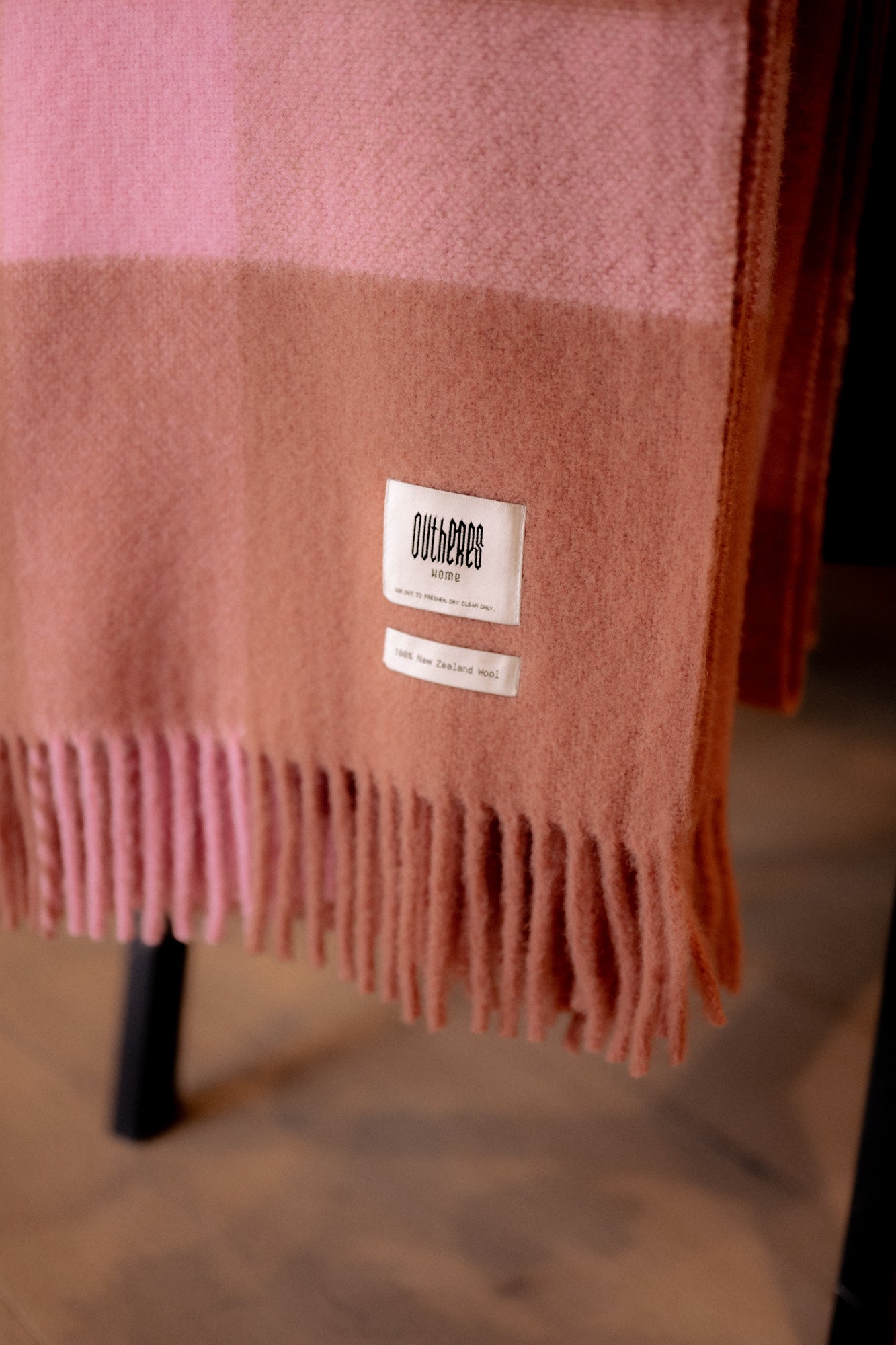 Soft Wool Rose Pink Wool Blanket