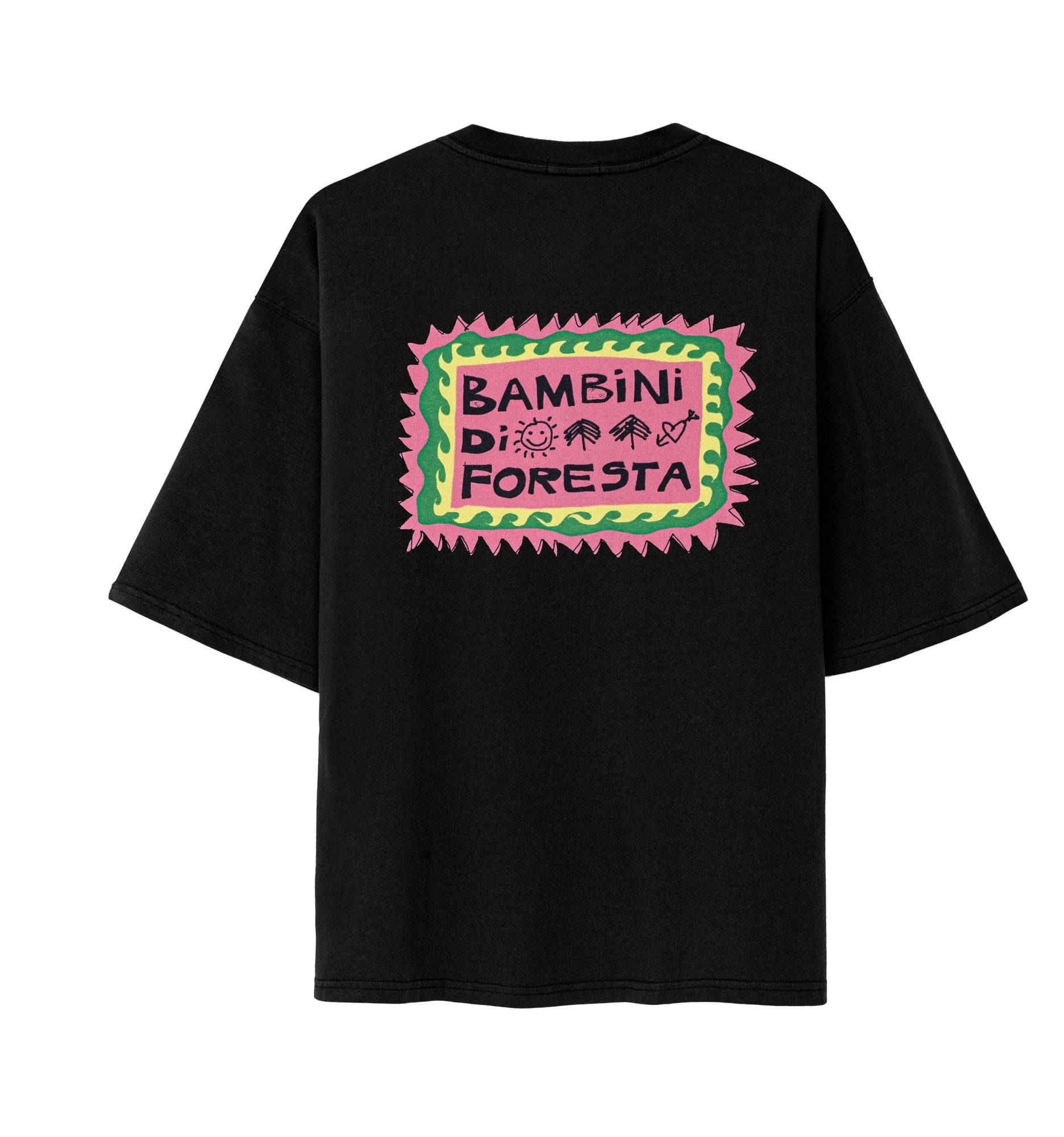 Koszulka Bambini di Foresta Acid Black