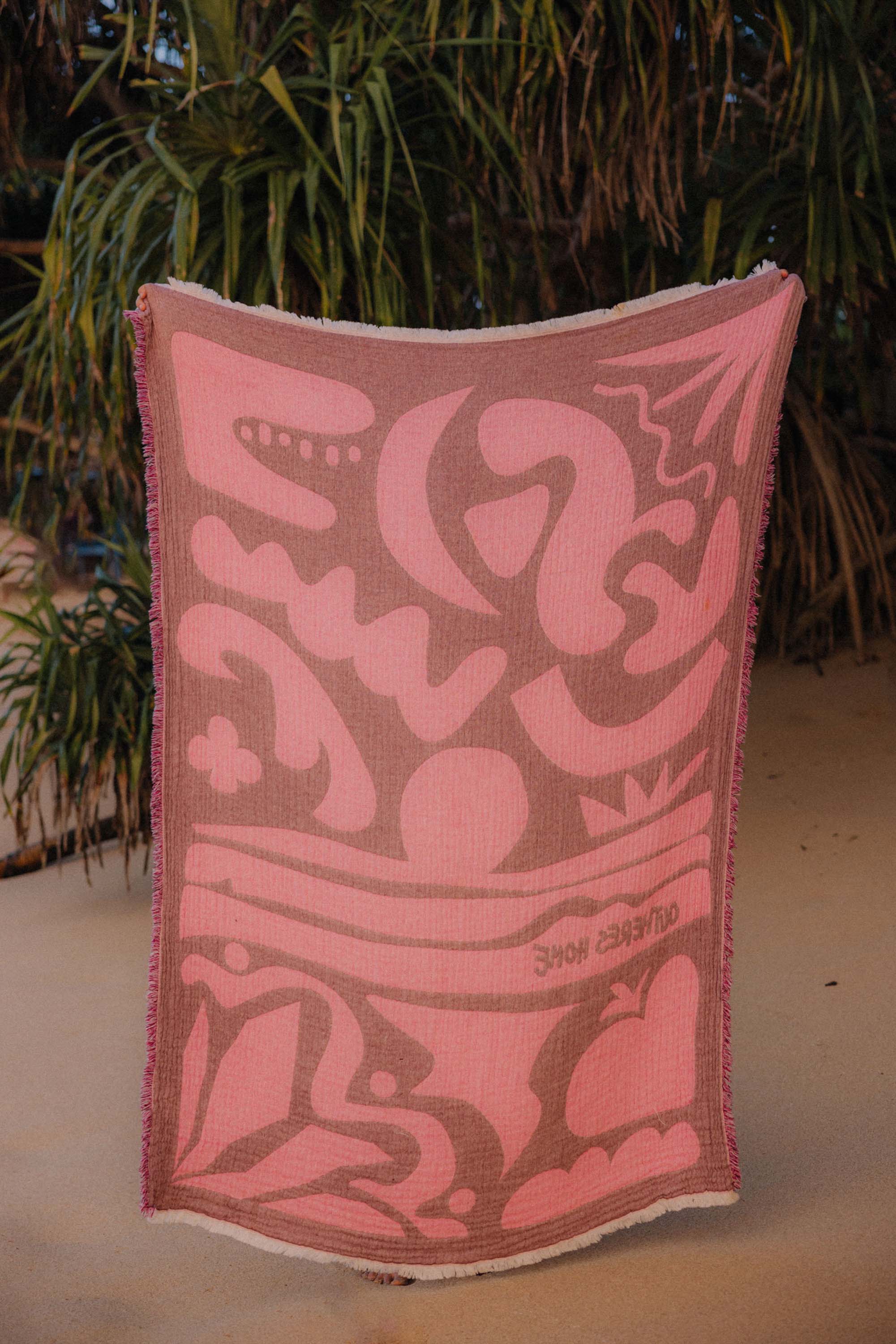 Koc plażowy muślinowy Sunset Pink