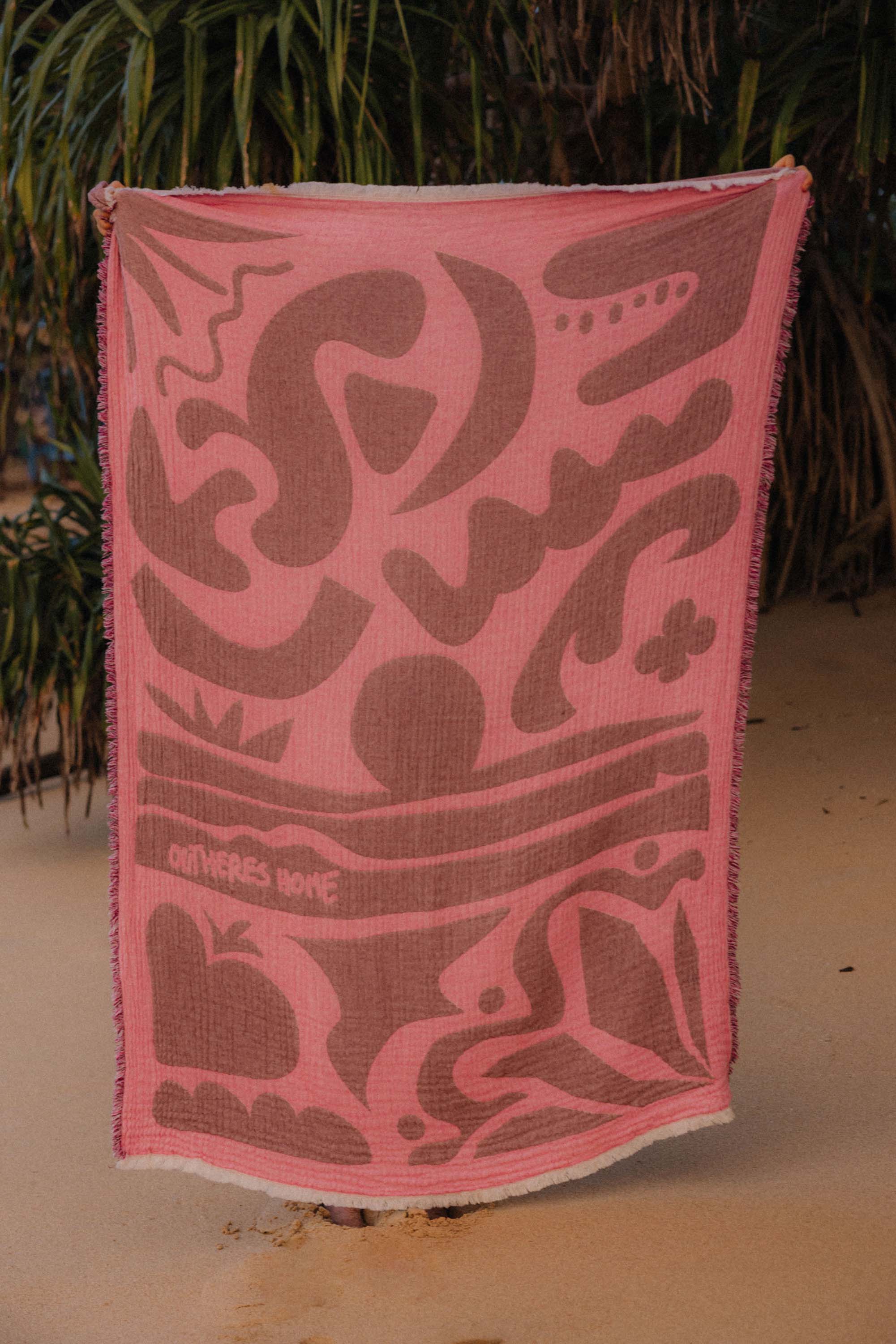 Koc plażowy muślinowy Sunset Pink