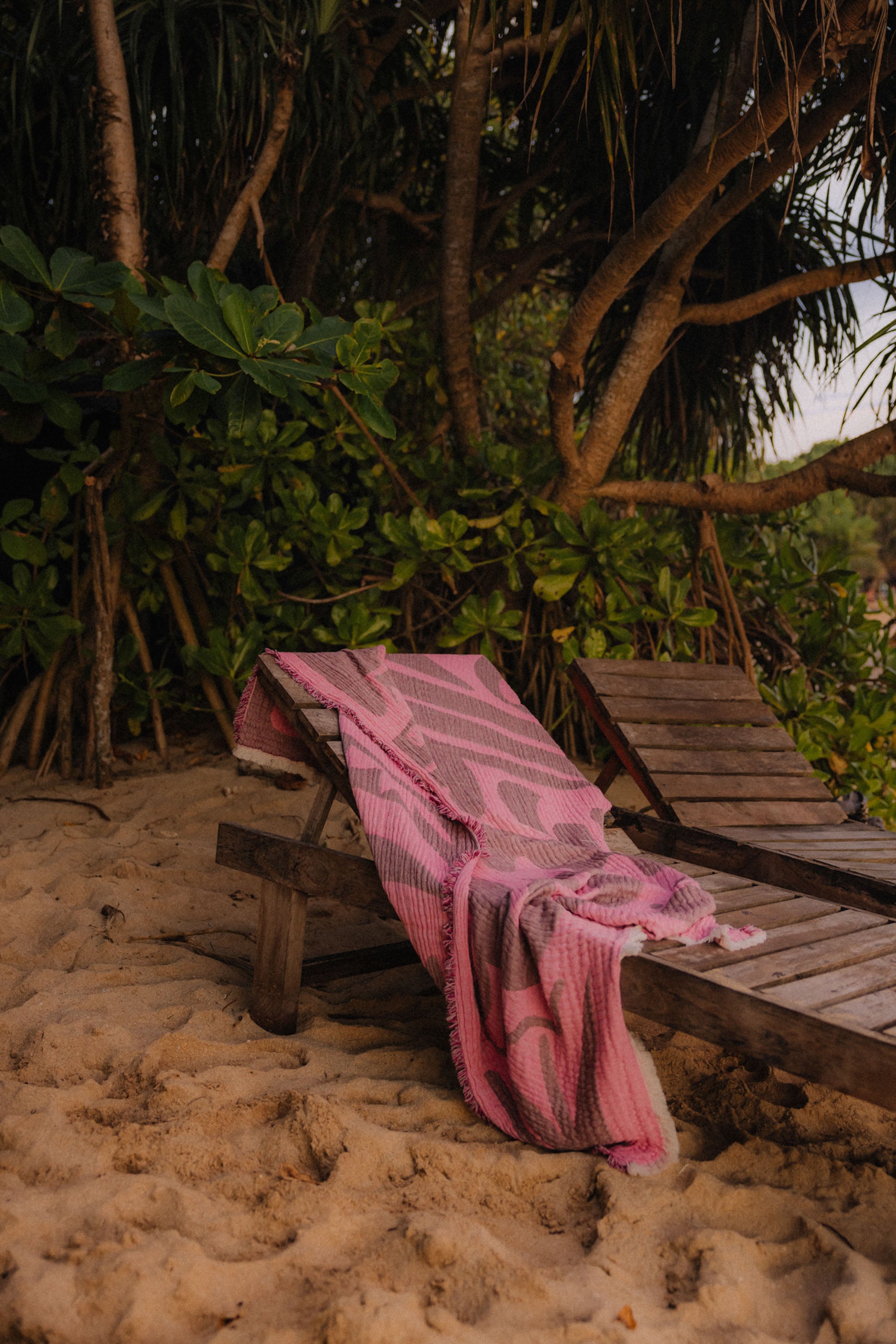 Koc plażowy muślinowy Sunset Pink
