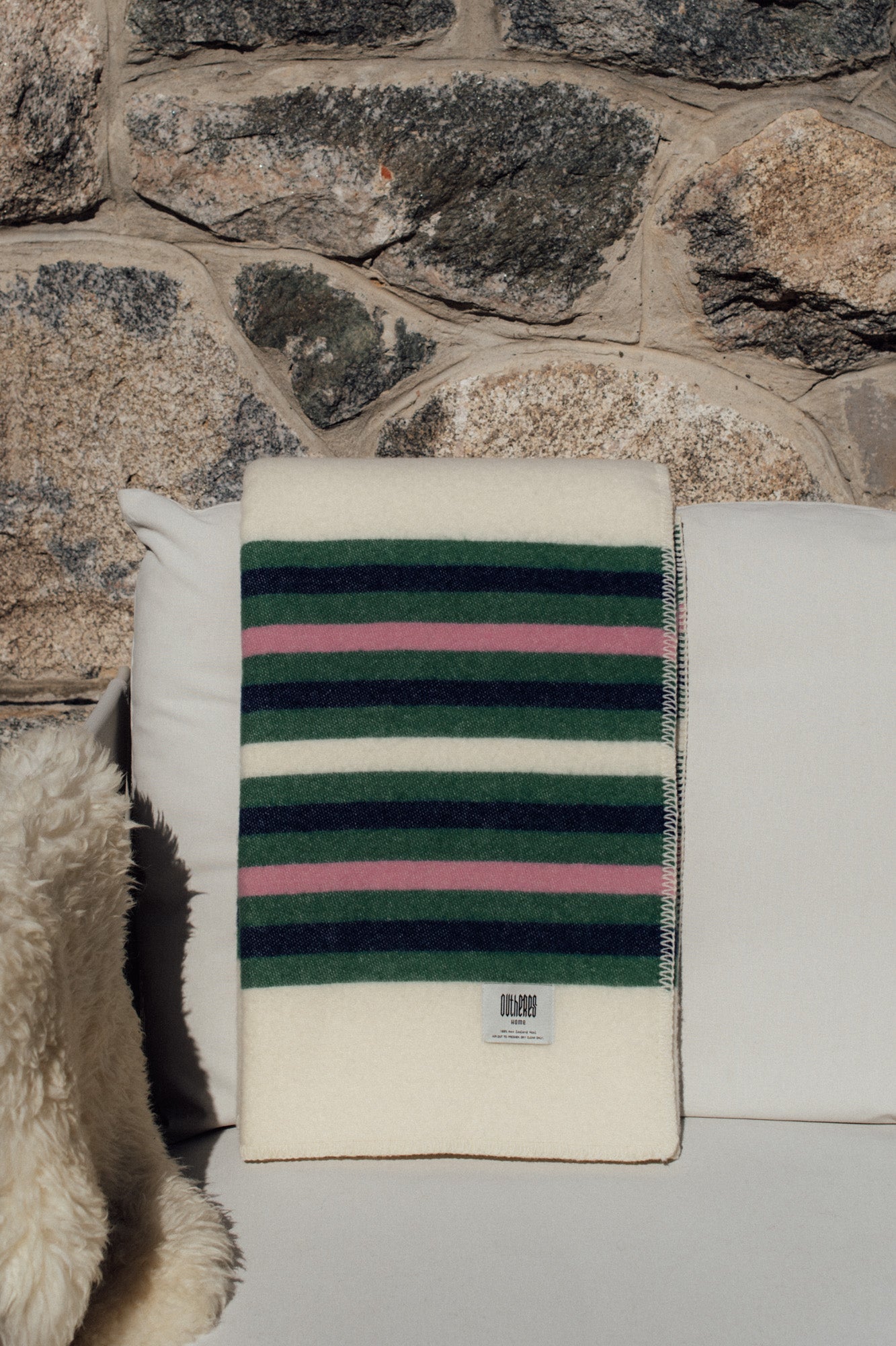Koc wełniany Love Stripe Cream