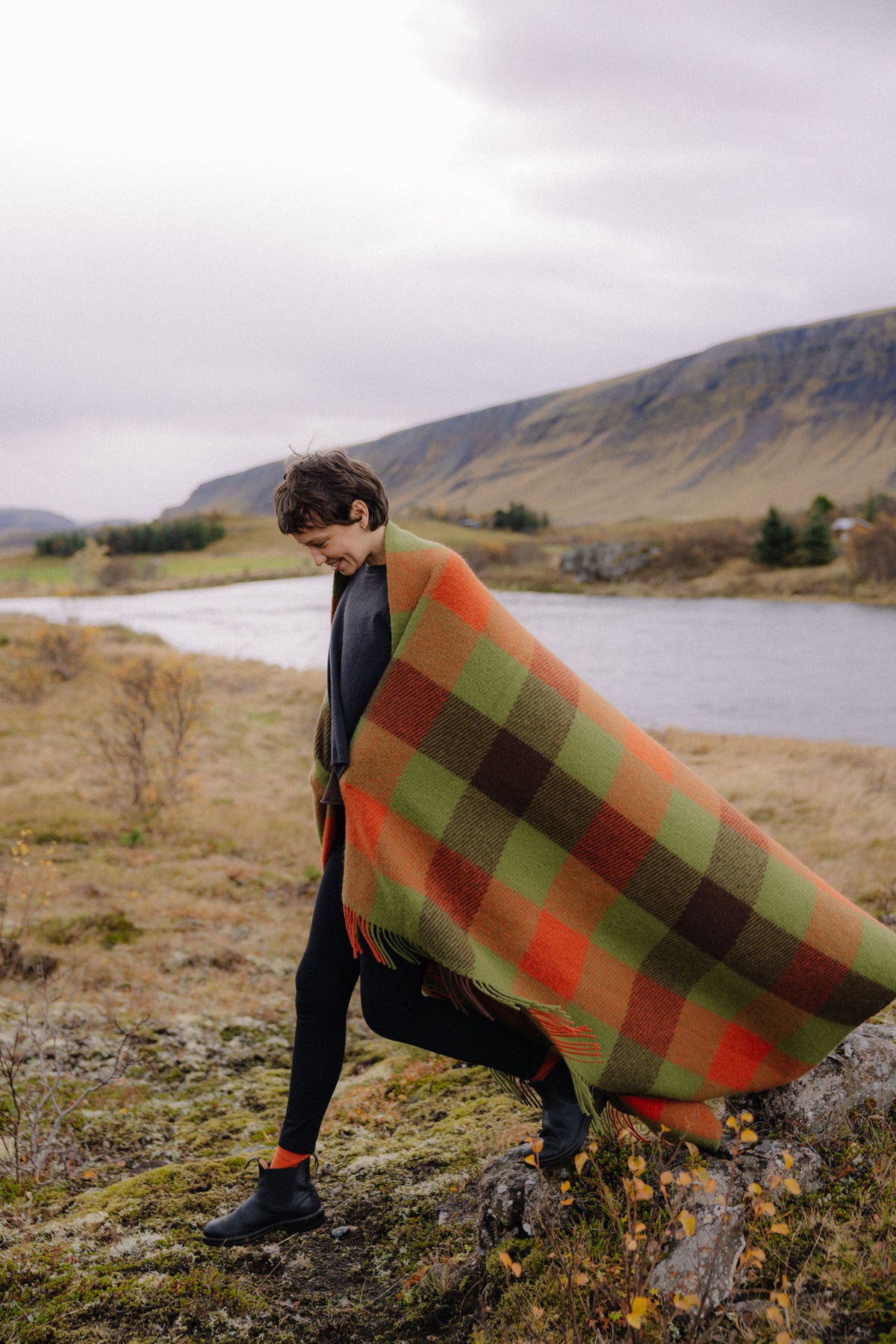 Checked woolen blanket 140 x 200 Shelter Legend