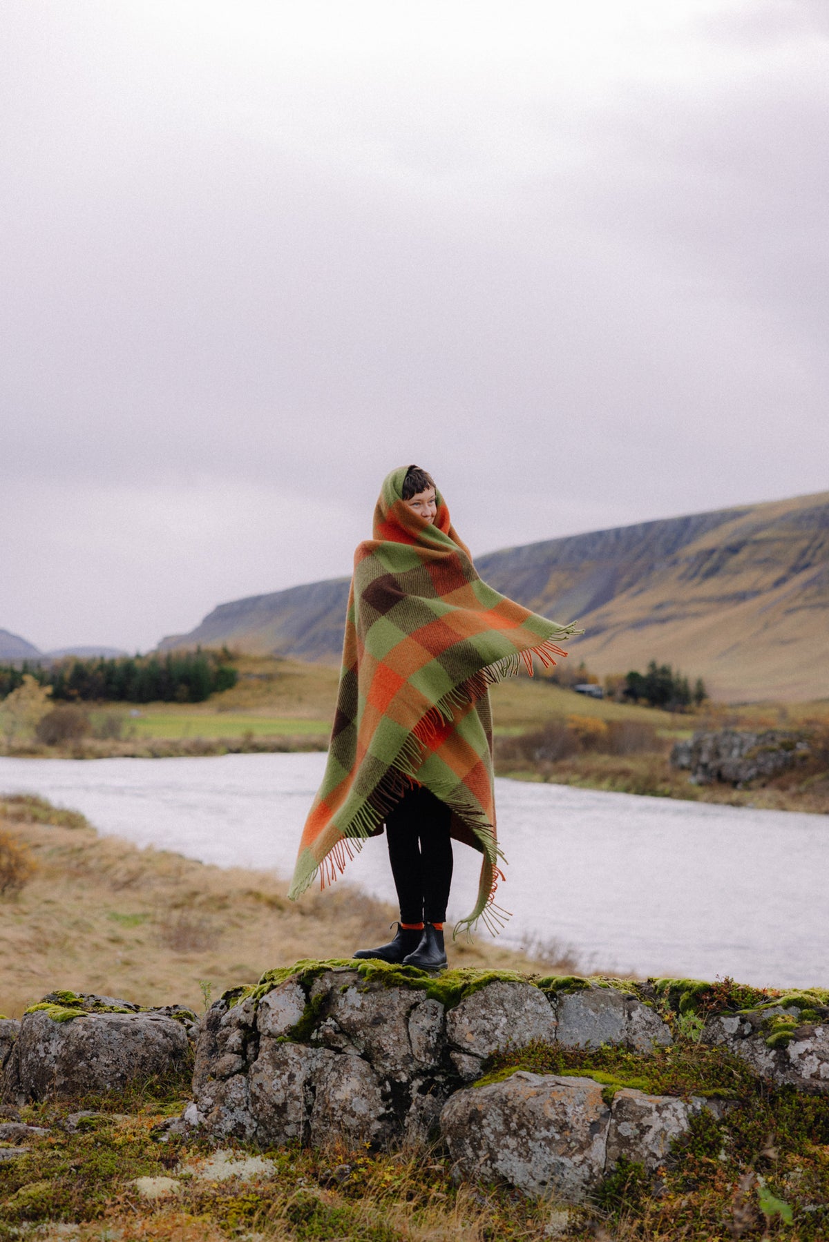 Checked woolen blanket 140 x 200 Shelter Legend