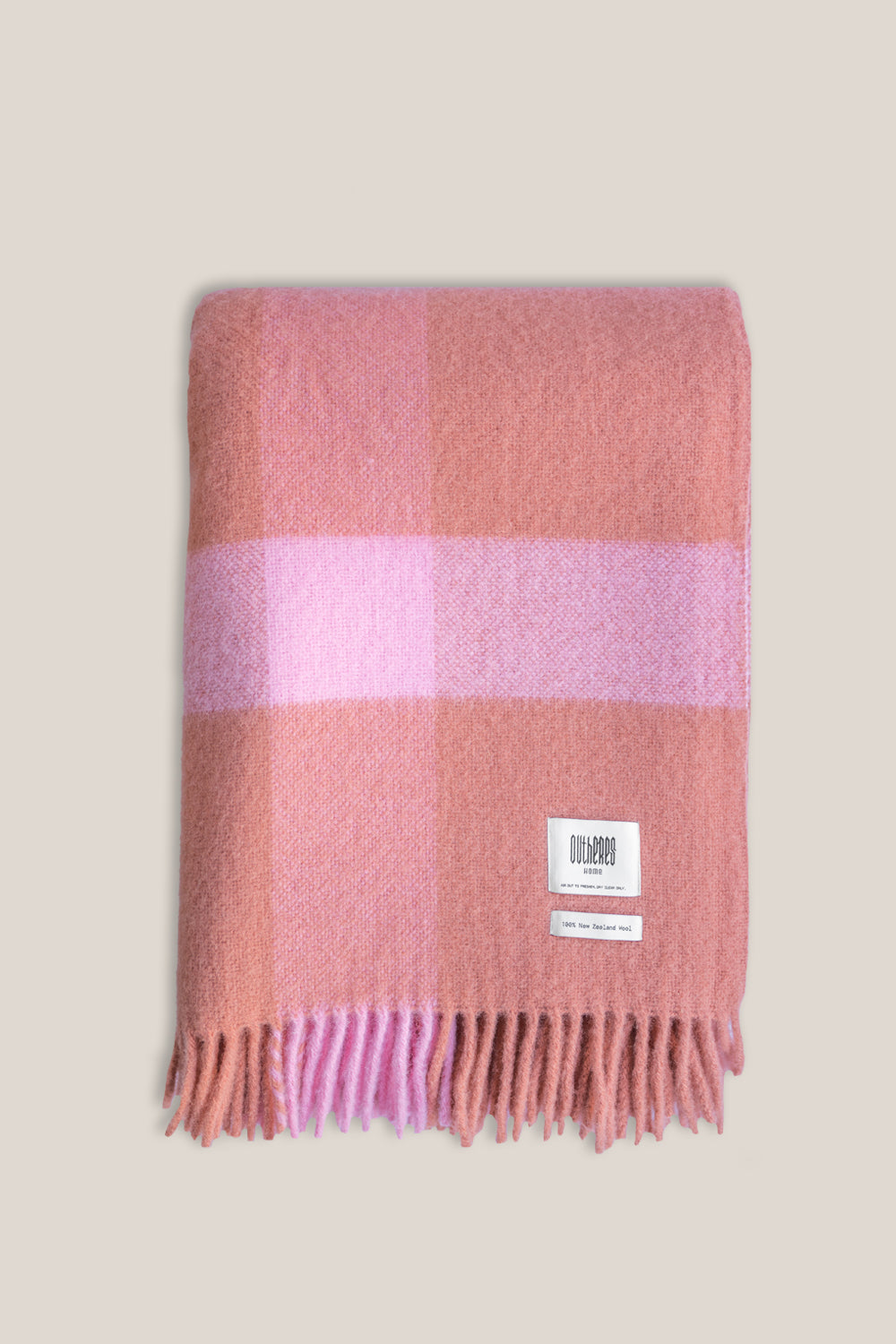 Soft Wool Rose Pink Wool Blanket