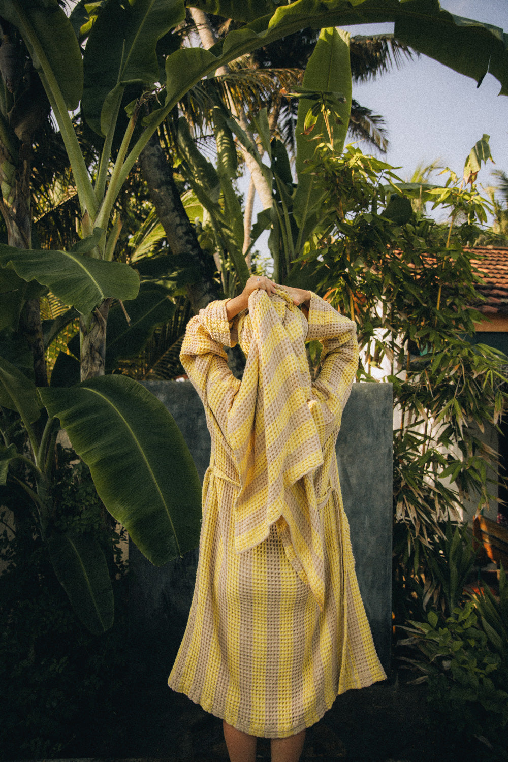 Szlafrok w paski Sunshine Yellow