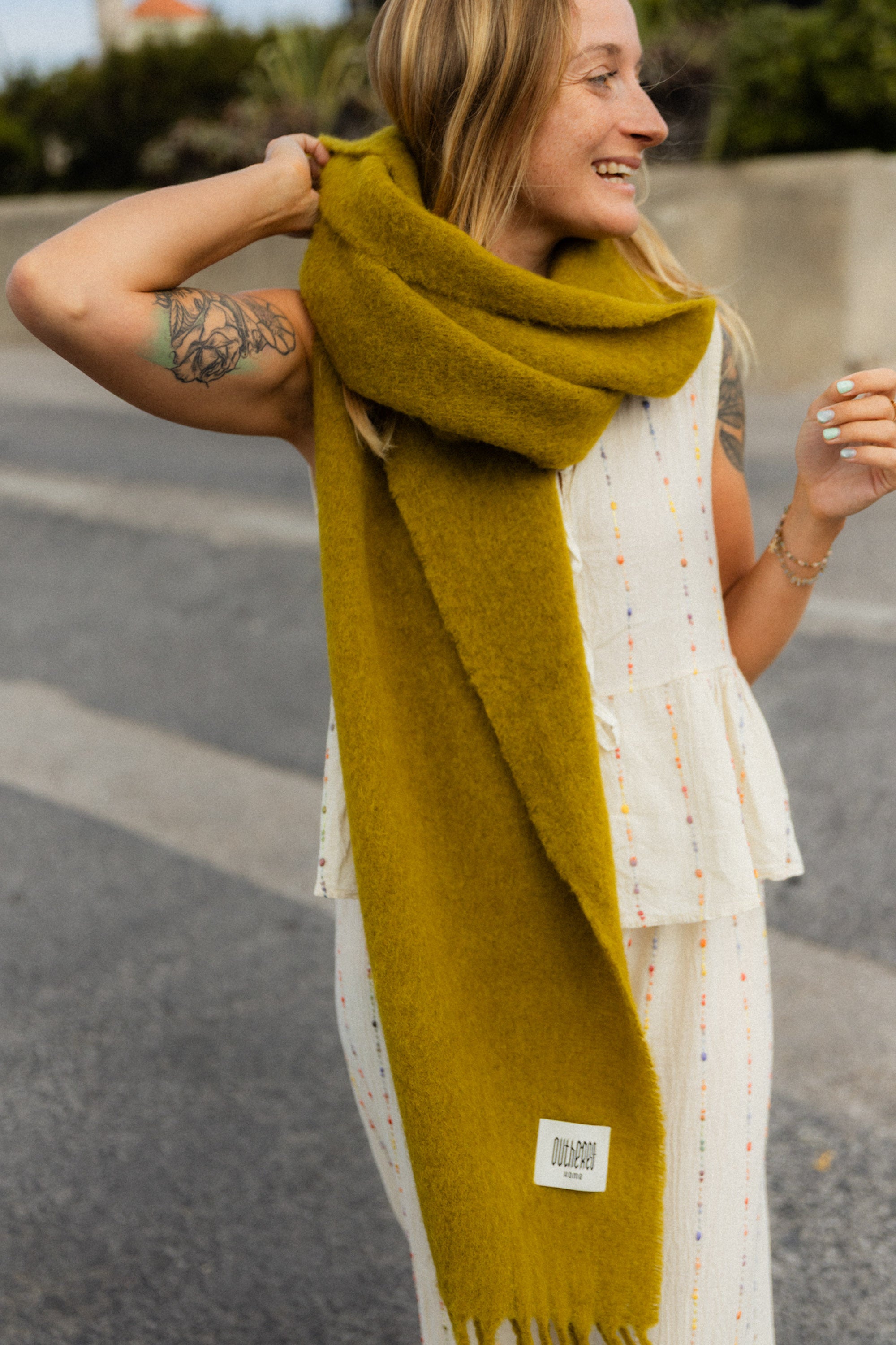 Szalik w kratę Alpaka Lemonhaze