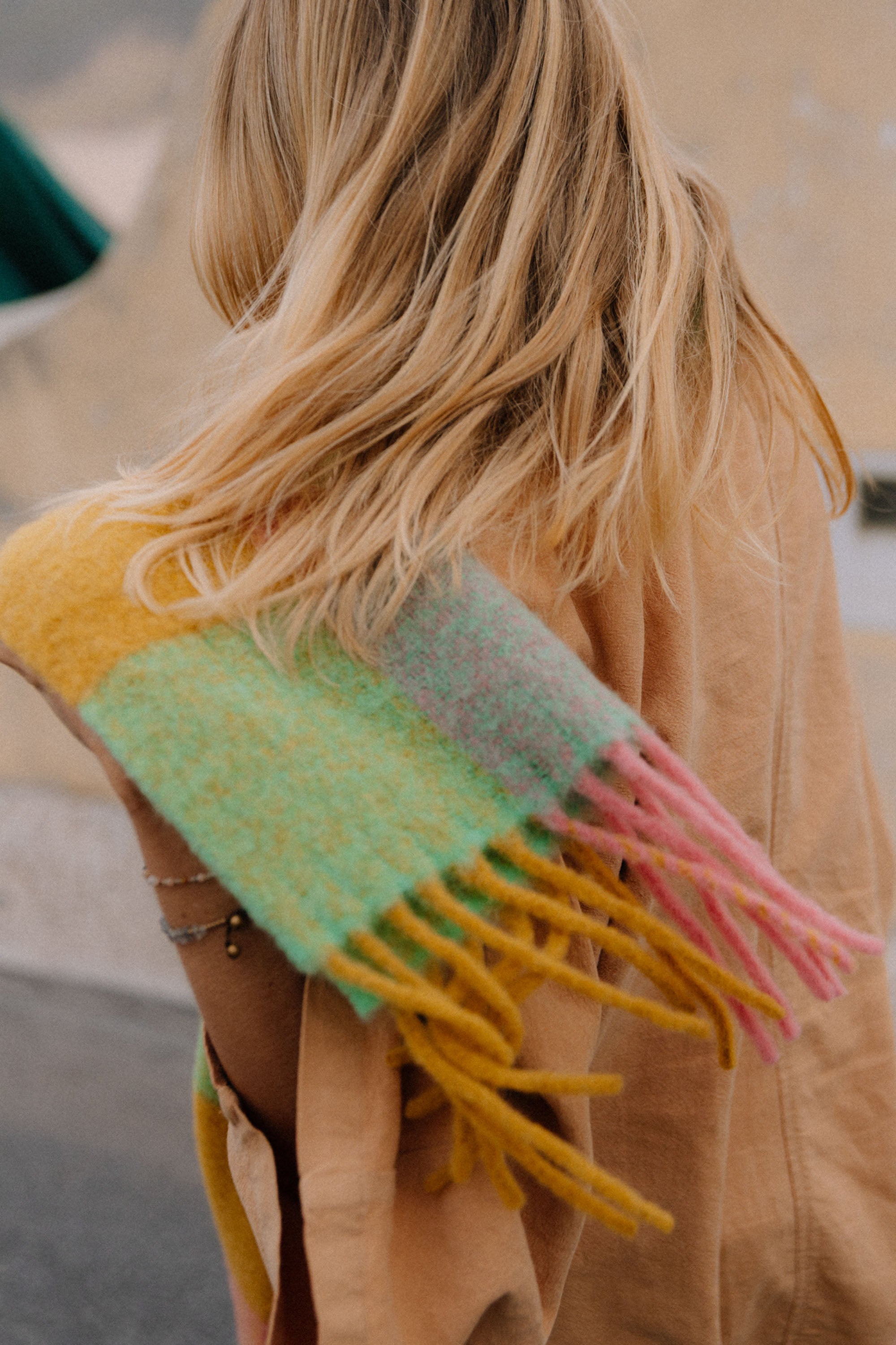 Szalik w kratę Alpaka Multicolor