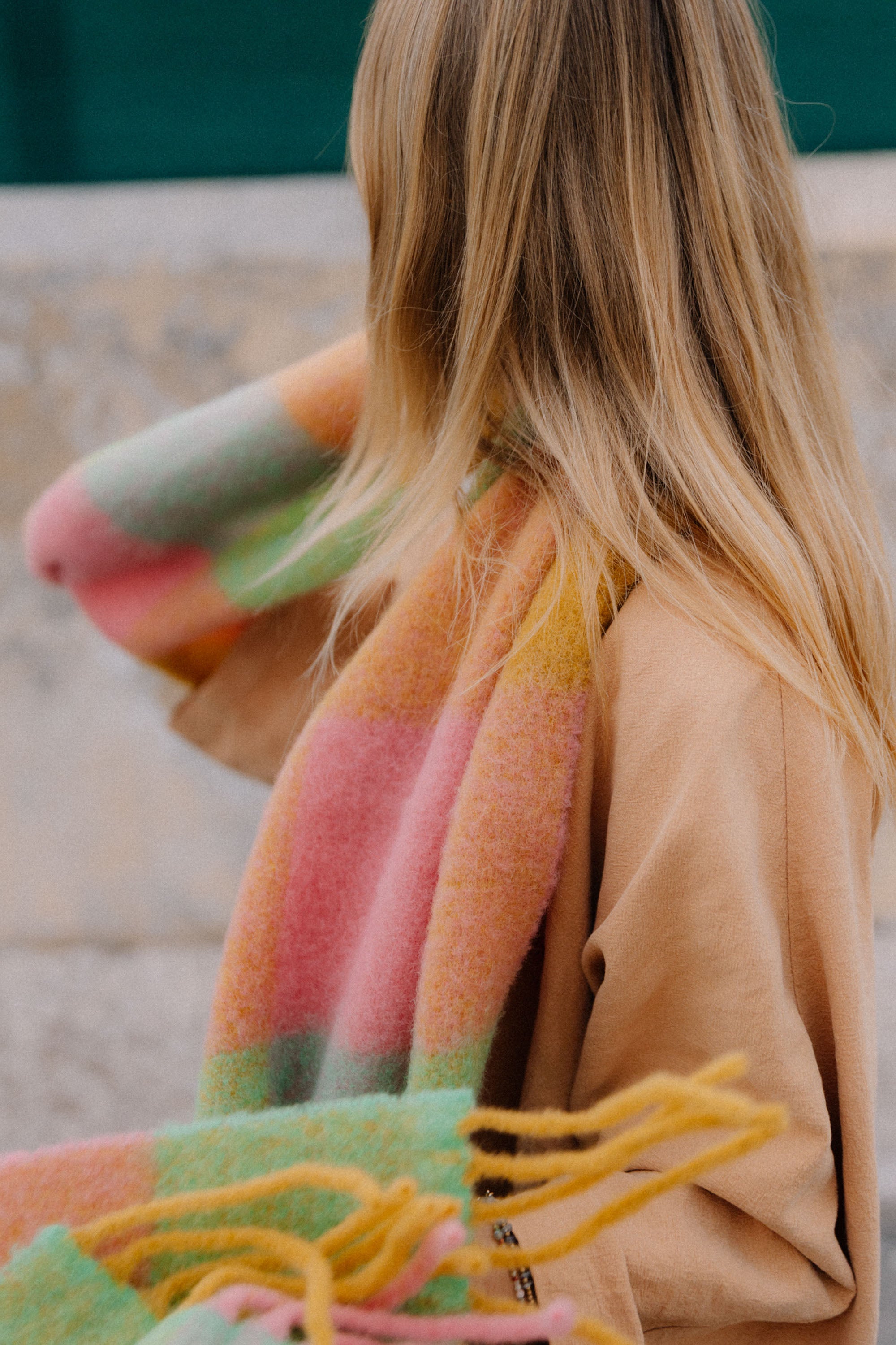 Szalik w kratę Alpaka Multicolor