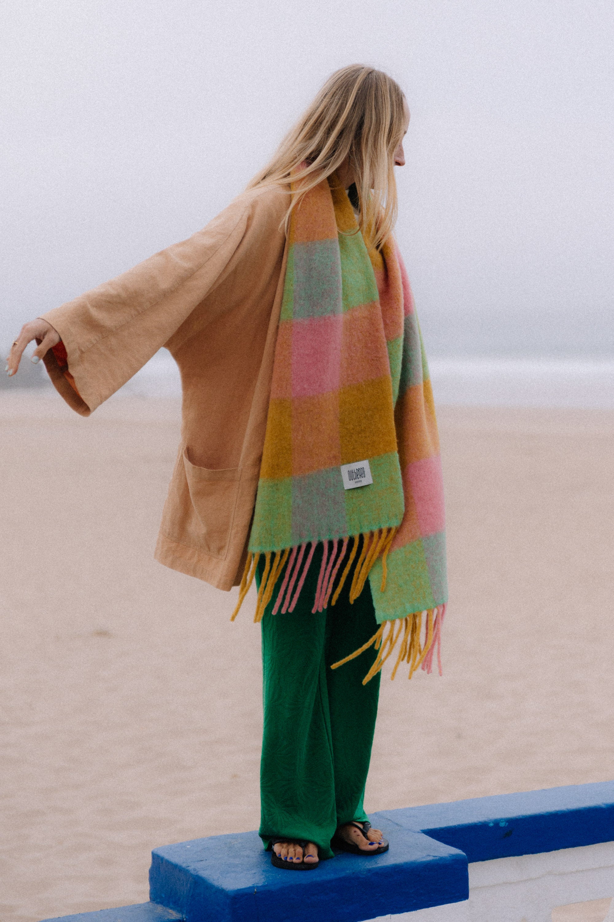 Szalik w kratę Alpaka Multicolor