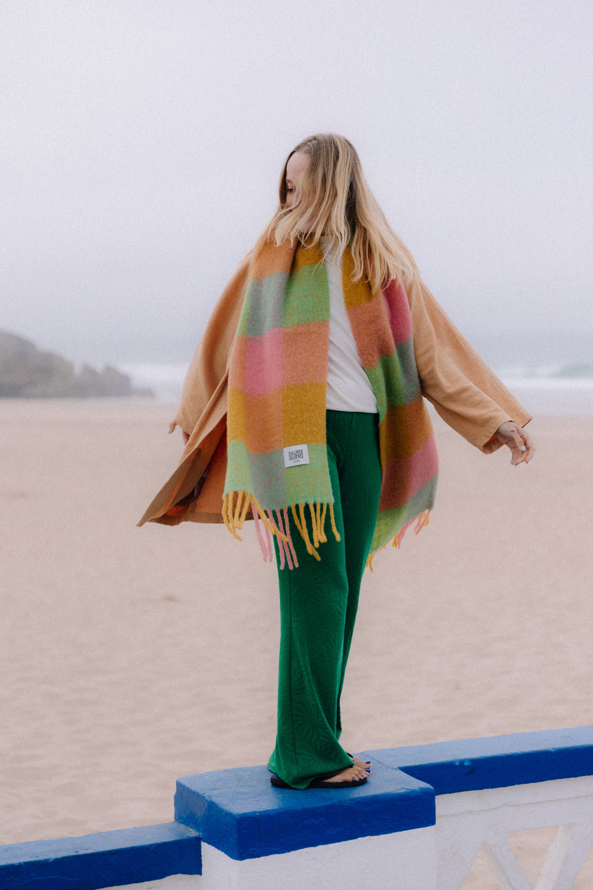 Szalik w kratę Alpaka Multicolor