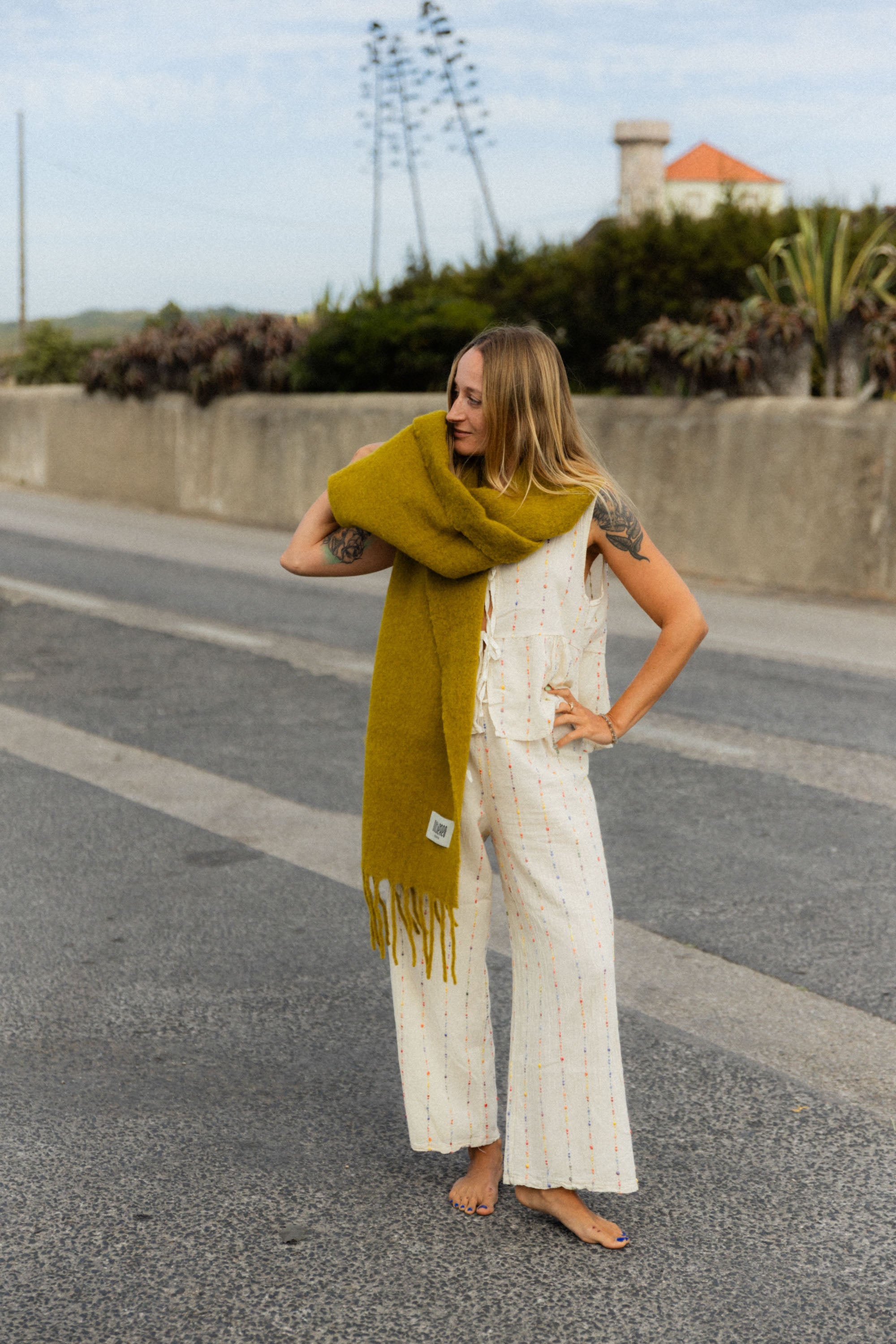 Szalik w kratę Alpaka Lemonhaze