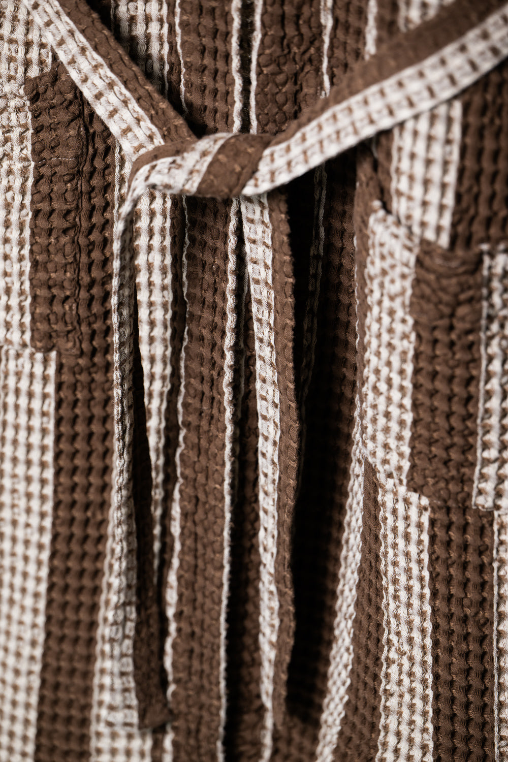 Szlafrok w paski Espresso Brown
