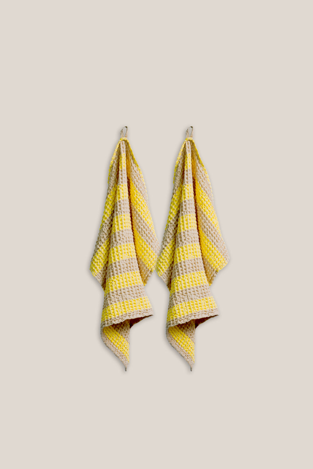 Zestaw 2x Ręcznik łazienkowy w paski Sunshine Yellow