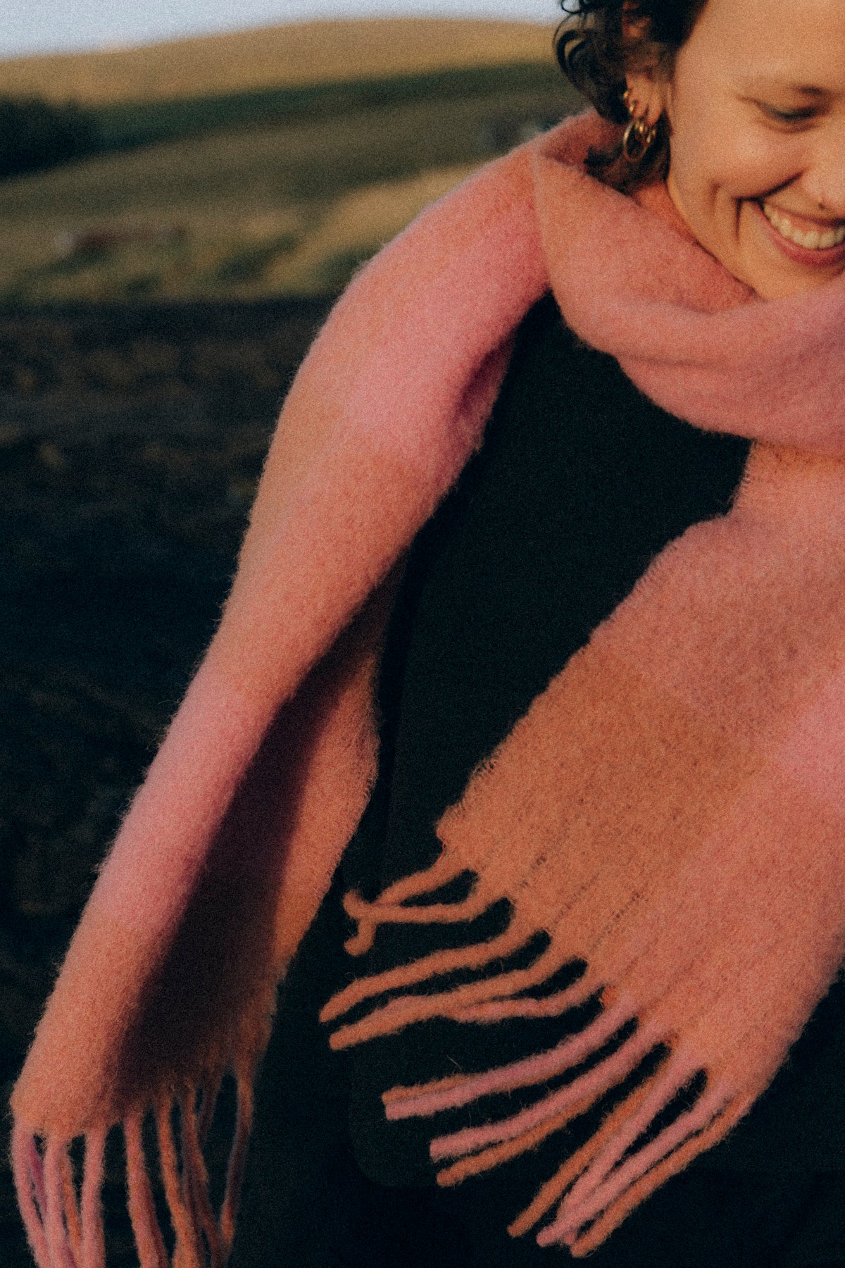 Szalik w kratę karo Pink